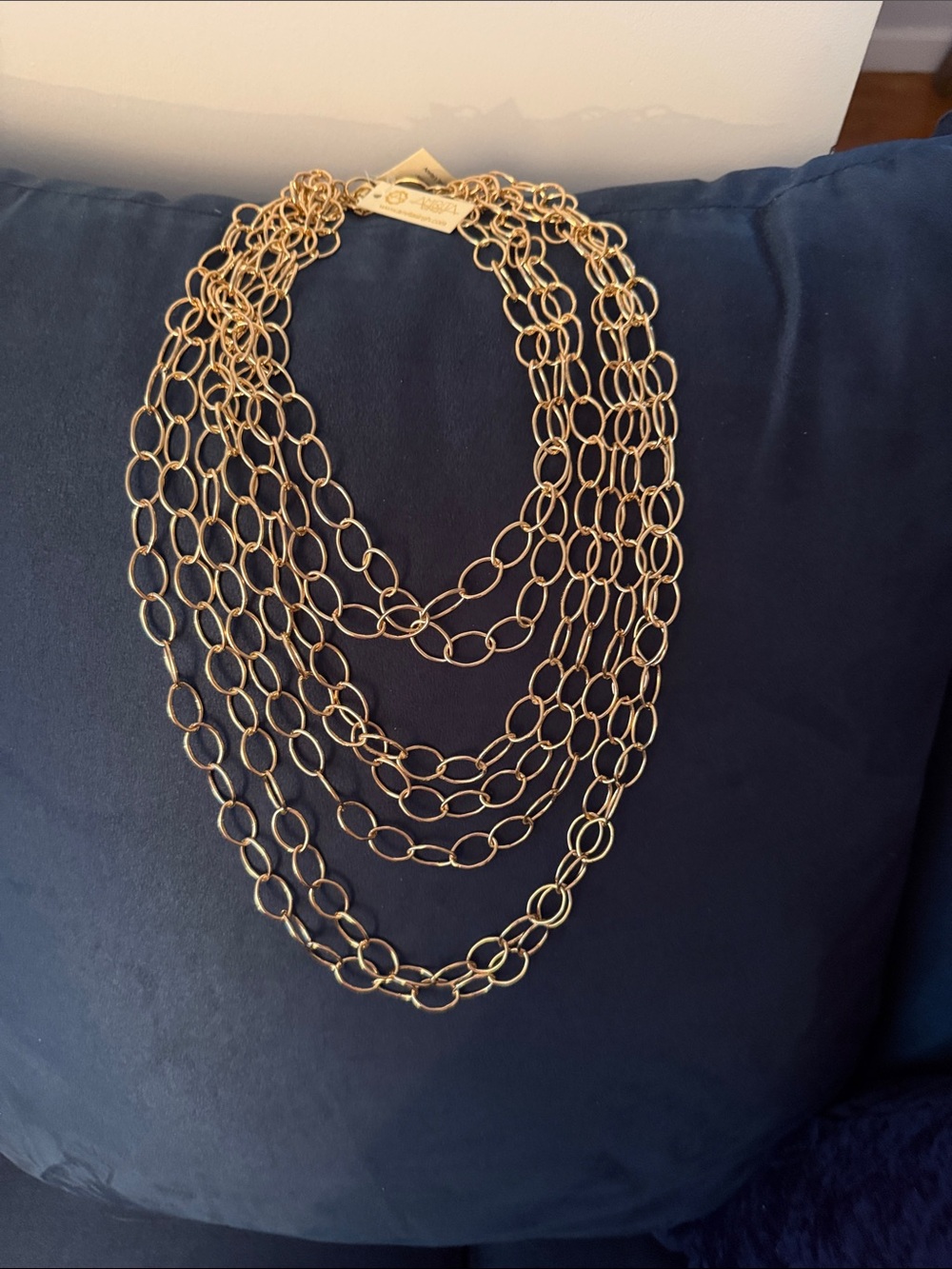 Amrita Singh Gold Multi-Strand Oval Link Necklace- NWT and original packaging